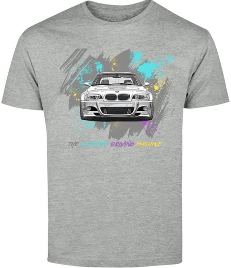 T-SHIRT MĘSKI BMW M3 E46 M POWER MOTORYZACYJNA KOSZULKA SZARA R-3XL A272 DonWitold