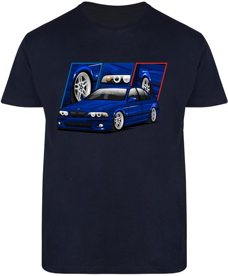 T-SHIRT MĘSKI BMW M5 E39 M POWER AUTA PREZENT KOSZULKA GRANATOWA R-M A584 DonWitold