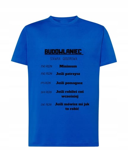 T-SHIRT MĘSKI BUDOWLANIEC STAWKA GODZINOWA r. 5XL Inna marka