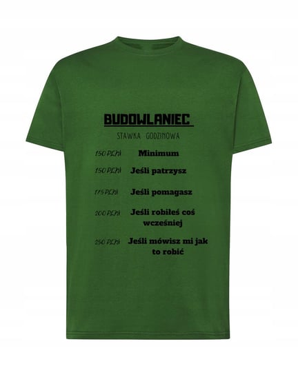 T-SHIRT MĘSKI BUDOWLANIEC STAWKA GODZINOWA Rozm.XS Inna marka