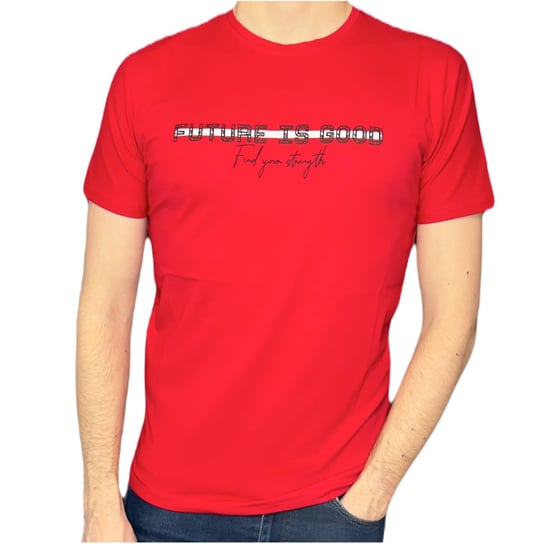 T-shirt męski czerwony Future is good XL ENEMI