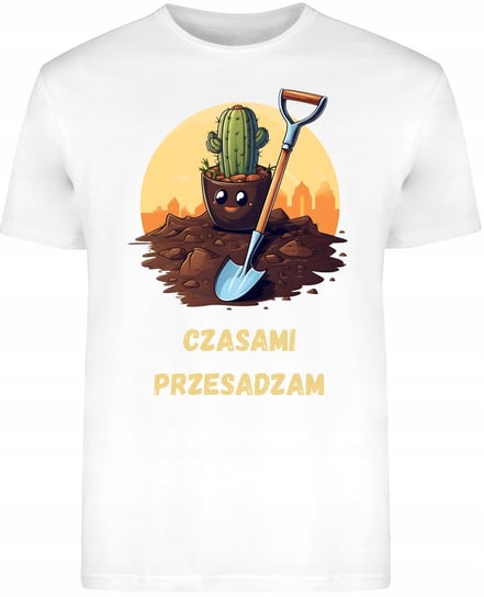 T-SHIRT MĘSKI DLA DZIAŁKOWCA OGRODNIKA ŚMIESZNA KOSZULKA BIAŁA R-M A395 DonWitold