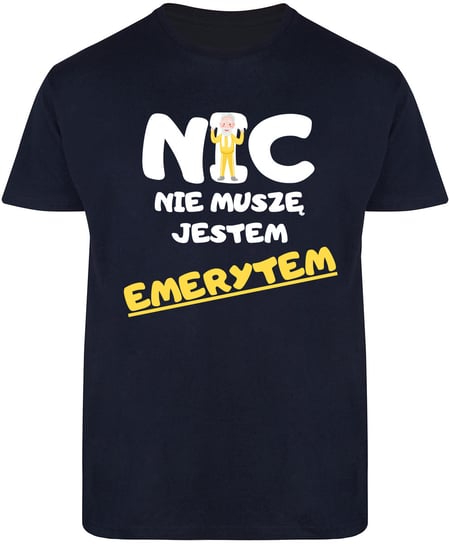 T-SHIRT MĘSKI DLA EMERYTA DZIADKA PREZENT KOSZULKA GRANATOWA R-XL A24 DonWitold