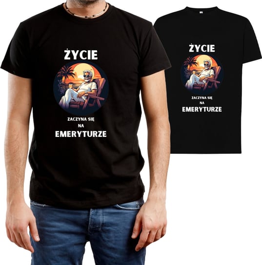 T-SHIRT MĘSKI DLA EMERYTA PREZENT EMERYT Z NADRUKIEM KOSZULKA R-3XL A27 DonWitold