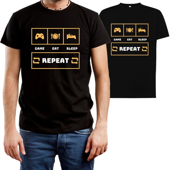 T-SHIRT MĘSKI DLA GRACZA PREZENT XBOX GAMER KOSZULKA CZARNA R-L A210 DonWitold