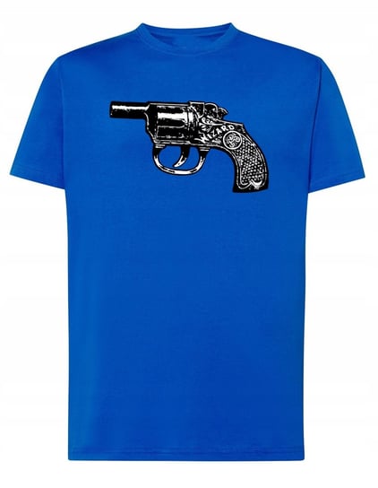 T-Shirt męski fajny nadruk REWOLWER PISTOLET R.3XL Inna marka