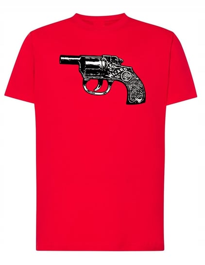 T-Shirt męski fajny nadruk REWOLWER PISTOLET R.XL Inna marka