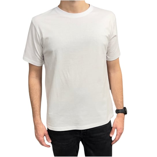 T-shirt męski gładki koszulka biały L Moraj