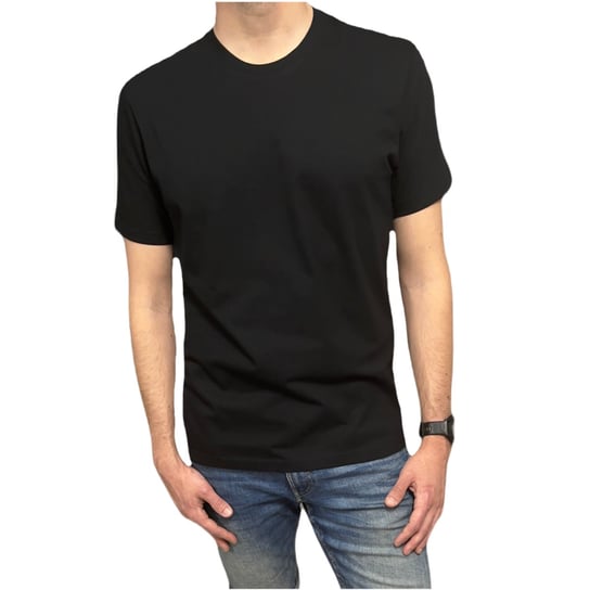 T-shirt męski gładki koszulka czarny 3XL Moraj