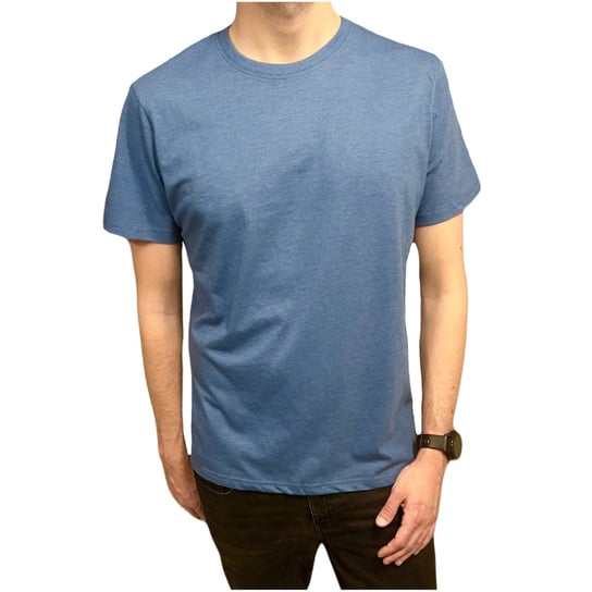 T-shirt męski gładki koszulka jeans melanż 3XL Moraj