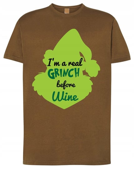 T-Shirt męski Grinch Jestem Prawdziwym Grinchem przed Winem Prezent r.M Inna marka