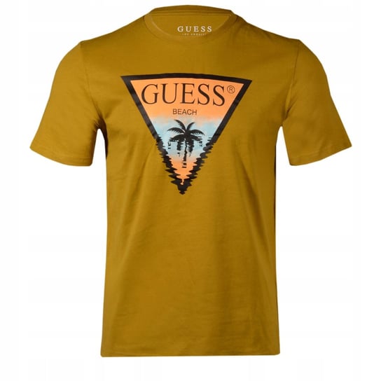 T-Shirt Męski GUESS Logo W1BQ01 K68I1 Zielony GUESS