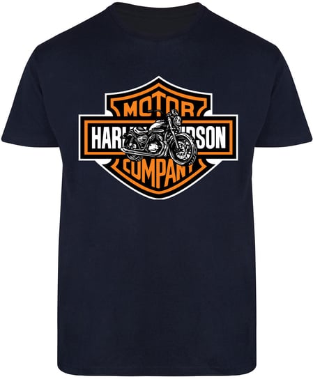 T-SHIRT MĘSKI HARLEY DAVIDSON MOTOCYKLE KOSZULKA GRANATOWA R-L A167 DonWitold