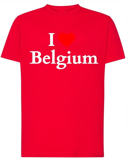 T-Shirt męski I Love Belgium Kocham Belgie Europa r.4XL Inna marka