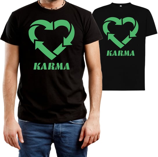 T-SHIRT MĘSKI KARMA BUDDYZM YOGA ŚMIESZNA KOSZULKA CZARNA R-3XL A108 DonWitold