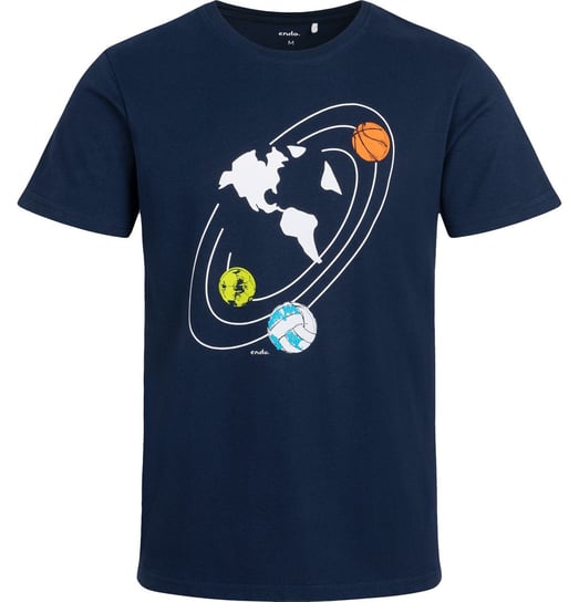 T-shirt męski Koszulka męska bawełniany granatowa L Świat z Piłką Endo Endo