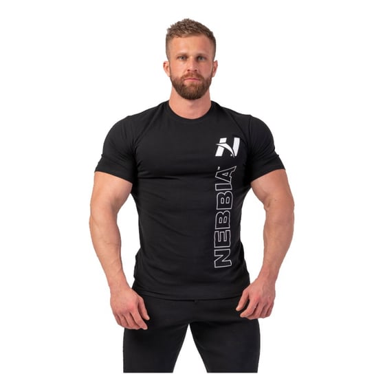 T-shirt męski, koszulka Nebbia Vertical Logo 293, Biały, M Nebbia