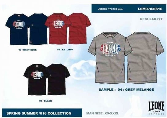 T-shirt męski LEONE LSM978/S16 szary "XL" Leone