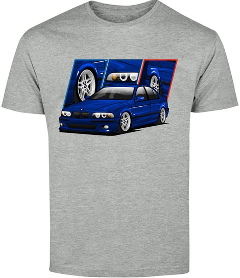 T-SHIRT MĘSKI MOTORYZACYJNA BMW M5 E39 M POWER KOSZULKA SZARA R-XL A584 DonWitold