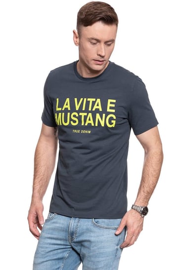 T-Shirt Męski Mustang Alex C Print Blue Nights 1009021 4085-M Inna marka