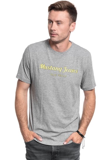 T-Shirt Męski Mustang Wording Tee Mid Grey Melange 1007563 4164-S Inna marka