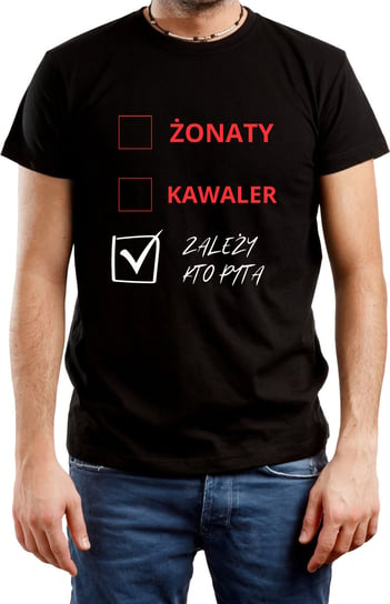 T-SHIRT MĘSKI NA PREZENT DLA MĘŻA ŚMIESZNA KOSZULKA CZARNA R-S A689 DonWitold