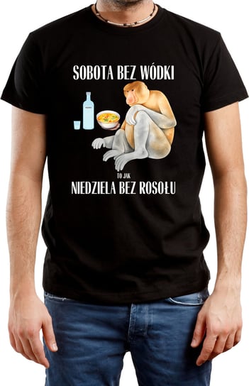 T-SHIRT MĘSKI NA PREZENT JANUSZ NOSACZ ŚMIESZNA KOSZULKA CZARNA R-XS A524 DonWitold