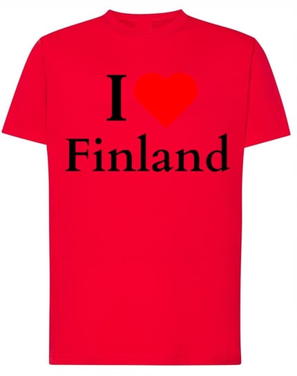 T-Shirt męski nadruk I Love Finland Kocham Finlandie Skandynawia r.M Inna marka