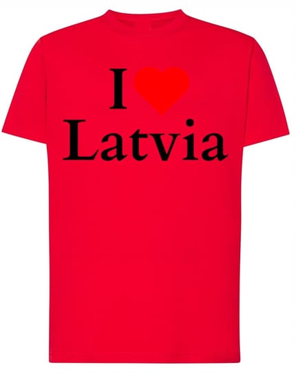 T-Shirt męski nadruk I Love Latvia Kocham Łotwe Prezent r.3XL Inna marka