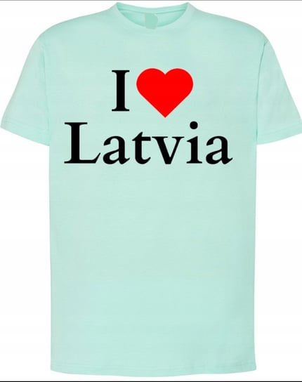 T-Shirt męski nadruk I Love Latvia Kocham Łotwe Prezent r.S Inna marka