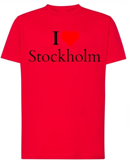 T-Shirt męski nadruk I Love Stockholm Kocham Sztokholm Szwecja r.S Inna marka