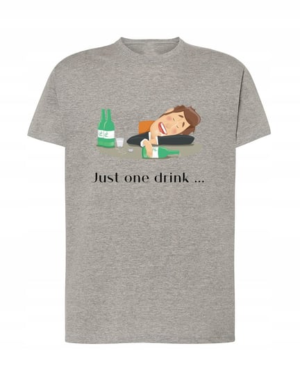 T-Shirt męski nadruk just one drink Rozm.M Inna marka