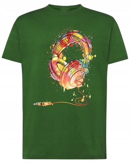 T-Shirt męski nadruk kolorowe SŁUCHAWKI r.4XL Inna marka