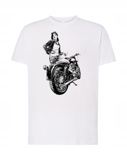 T-Shirt męski nadruk Motocyklistka Lato Rozm.XS Inna marka