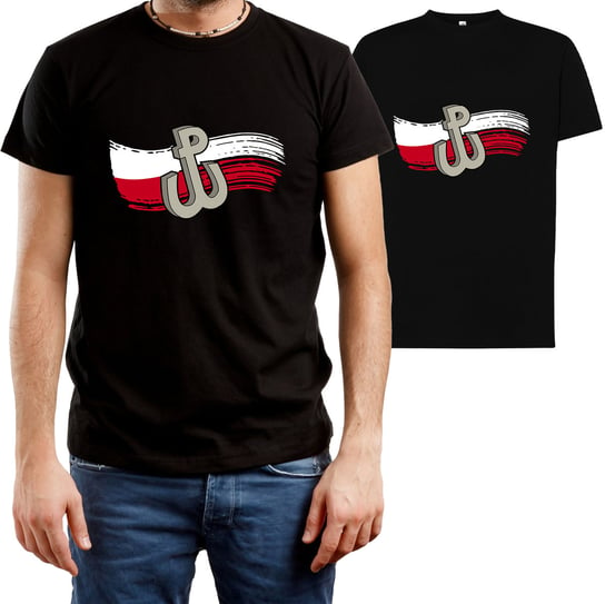 T-SHIRT MĘSKI NADRUK PATRIOTA PATRIOTYCZNA POLSKA KOSZULKA CZARNA R-XL A85 DonWitold