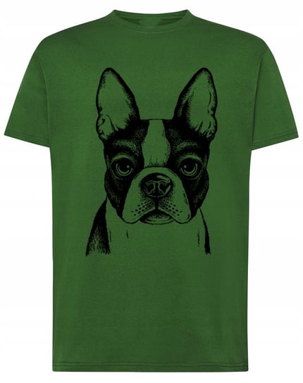 T-Shirt męski nadruk pies Boston Terrier r.S Inna marka