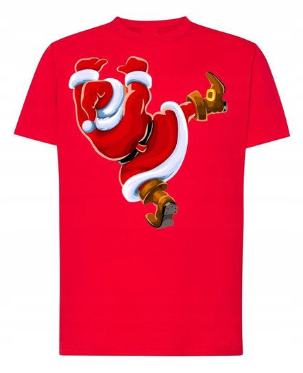 T-Shirt męski nadruk Spadający Mikołaj R.M Inna marka