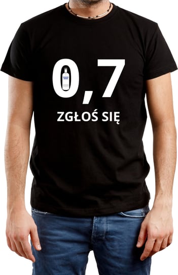 T-SHIRT MĘSKI PREZENT 0,7 IMPREZOWA ŚMIESZNA KOSZULKA CZARNA R-3XL A396 DonWitold