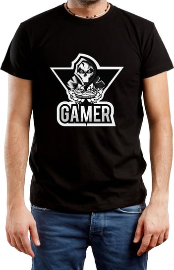 T-SHIRT MĘSKI PREZENT DLA GRACZA GAMER XBOX KOSZULKA CZARNA R-XS A392 DonWitold