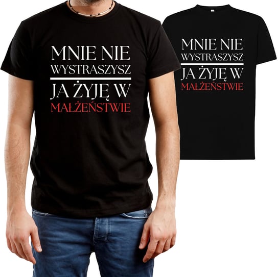 T-SHIRT MĘSKI PREZENT DLA MĘŻA ROCZNICA ŚMIESZNA KOSZULKA CZARNA R-S A673 DonWitold