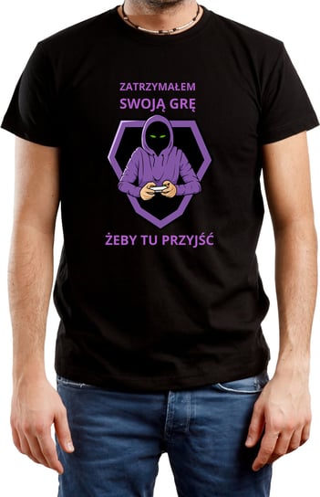 T-SHIRT MĘSKI PREZENT XBOX PLAY DLA GRACZA KOSZULKA CZARNA R-S A510 DonWitold