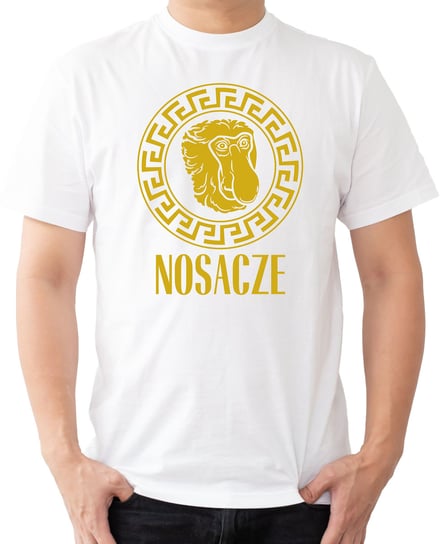 T-SHIRT MĘSKI VERSACE PARODIA NOSACZ ŚMIESZNA KOSZULKA BIAŁA R-XXL A427 DonWitold