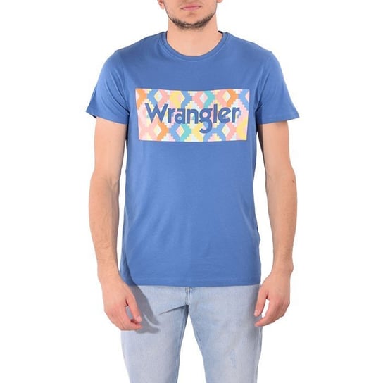 T-Shirt Męski Wrangler Summer Logo Tee Federal Blue W7A3Fqb01-S Inna marka