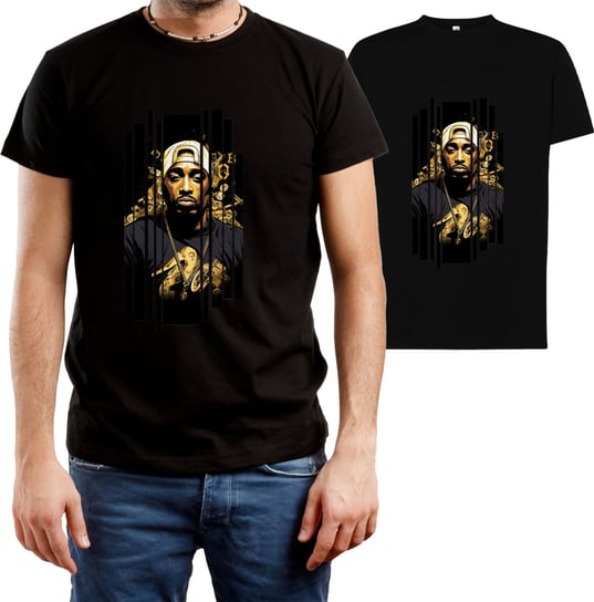 T-SHIRT MĘSKI Z NADRUKIEM 2PAC TUPAC DLA FANA KOSZULKA CZARNA R-XXL A227 DonWitold