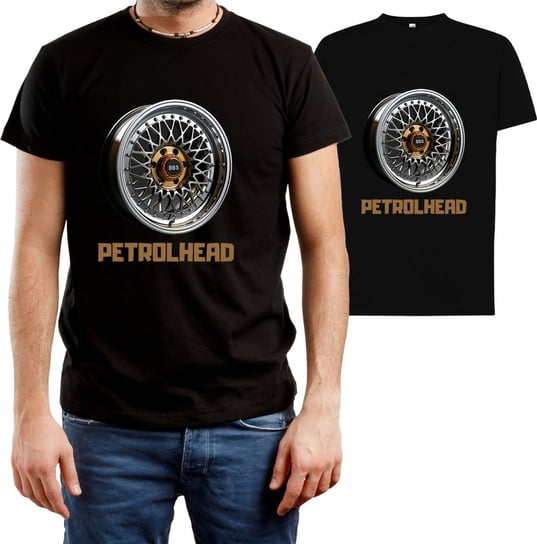 T-SHIRT MĘSKI Z NADRUKIEM BBS PETROLHEAD STANCE KOSZULKA CZARNA R-3XL A349 DonWitold