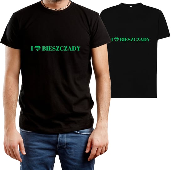 T-SHIRT MĘSKI Z NADRUKIEM BIESZCZADY GÓRY ŚMIESZNA KOSZULKA CZARNA R-3XL A3 DonWitold