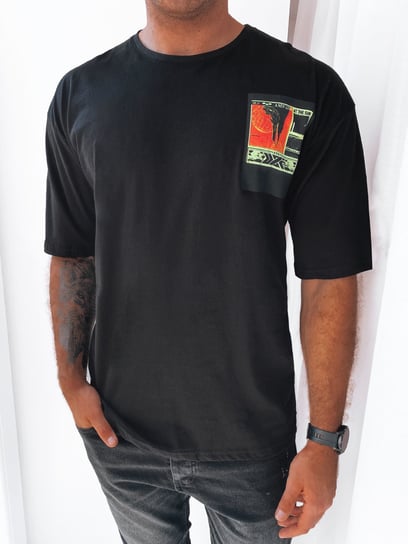T-shirt męski z nadrukiem czarny Dstreet RX5304-L Inna marka