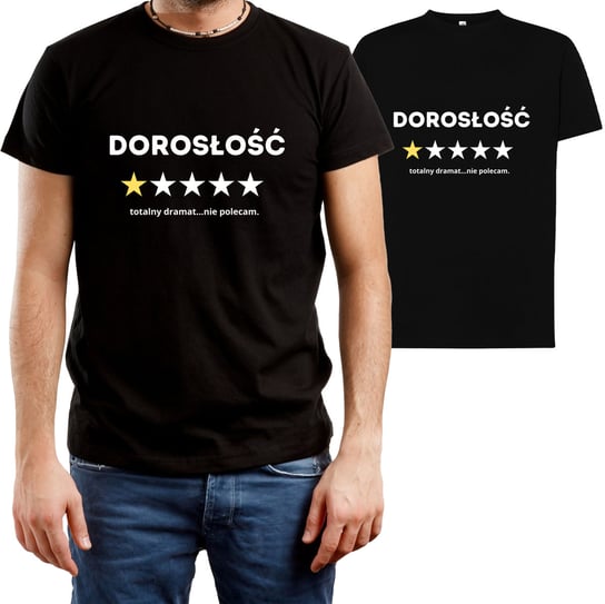 T-SHIRT MĘSKI Z NADRUKIEM NA PREZENT ŚMIESZNA KOSZULKA CZARNA R-S A307 DonWitold