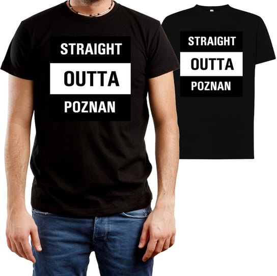 T-SHIRT MĘSKI Z NADRUKIEM POZNAŃ RAP HIP HOP KOSZULKA CZARNA R-L A181 DonWitold