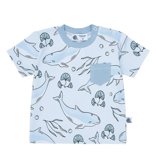 T-Shirt Niemowlęcy Błękitny Morświny - 62 TuSzyte